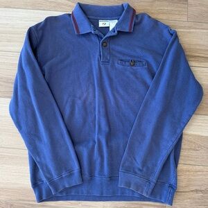 Vintage Jerzees Blue Long Sleeve Polo